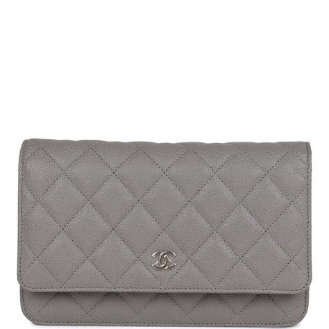 chanel wallet on chain grey